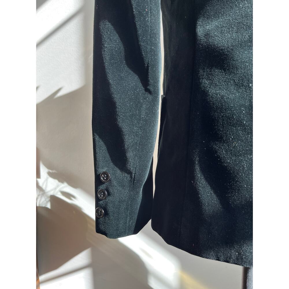 Vintage 70s Velvet Blazer | Black Double Breasted Tailored Smoking Jacket | S - Picture 7 of 9